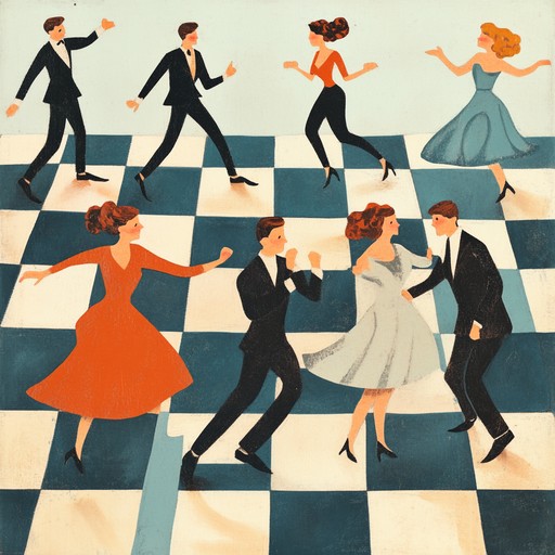 A high energy, vibrant swing composition that captures the essence of a bustling 1920s dance hall, filled with the infectious energy and joy of dancers moving in perfect synchrony. The bouncy rhythms of the upright bass and the lively brass section create an atmosphere of euphoric motion, making it impossible to stay still.