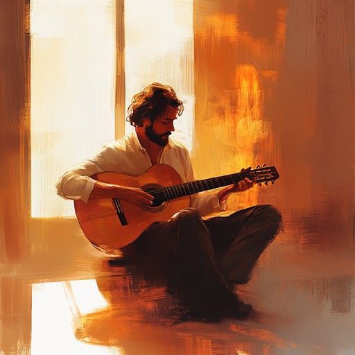 An instrumental piece featuring classical guitar, blending heartfelt melodies with the playful essence of a capriccio, creating a serene and reflective musical journey