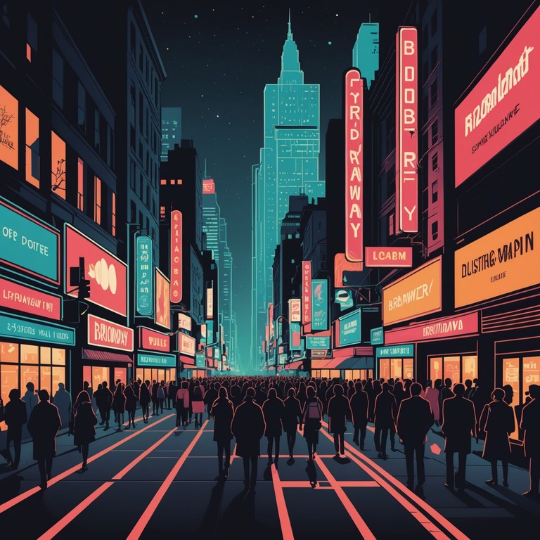 This track embodies the vibrant spirit of broadway, blending uplifting orchestral arrangements with the excitement of theater life. The composition promises to transport listeners straight to the bustling streets of new york city, amidst the neon lights and the buzzing crowd, where dreams are pursued with relentless passion.