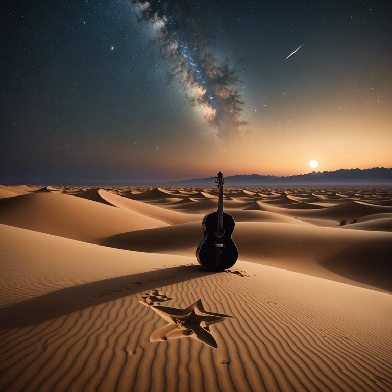 This piece transports listeners to a vast desert under a starlit sky, where ancient sounds and modern technologies echo in harmony. The oud’s deep, resonating strings intertwine with airy, digital textures, crafting an auditory illusion of timelessness and space, both familiar and alien.