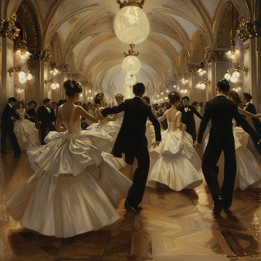 Imagine a sunlit ballroom filled with dancers twirling joyfully in elegant attire. This neoclassical composition combines bright, uplifting string melodies with sprightly piano accompaniments, creating an atmosphere of refined merriment. The interweaving of these elements showcases intricate harmonies and counterpoints typical of classical music, yet with a contemporary dynamism that makes it feel fresh and lively.