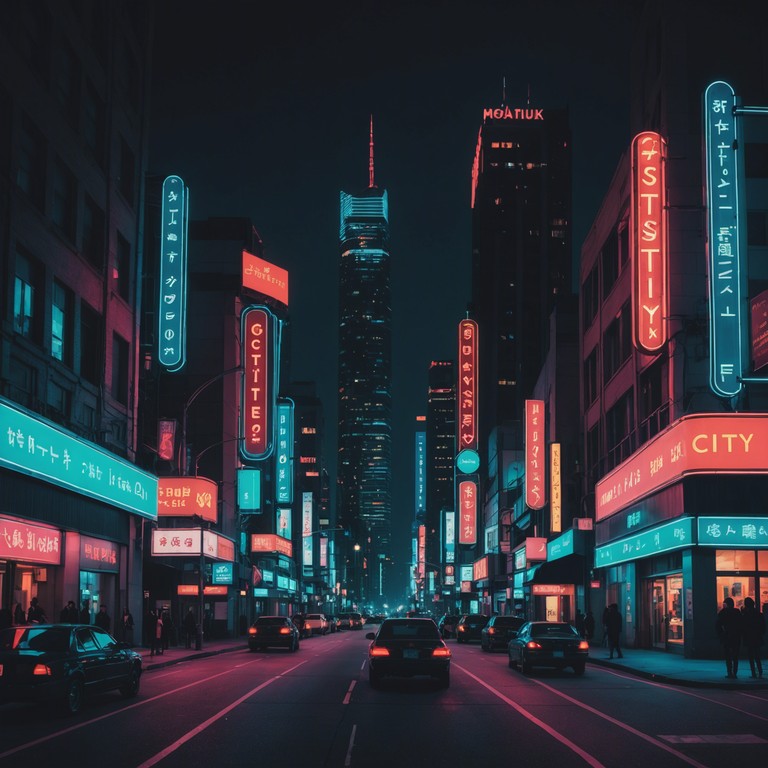 This track takes inspiration from the electrifying buzz of city nightlife under neon lights, blending retro and modern synthetic sounds to create a vivid soundscape reminiscent of a bustling metropolis after dark.