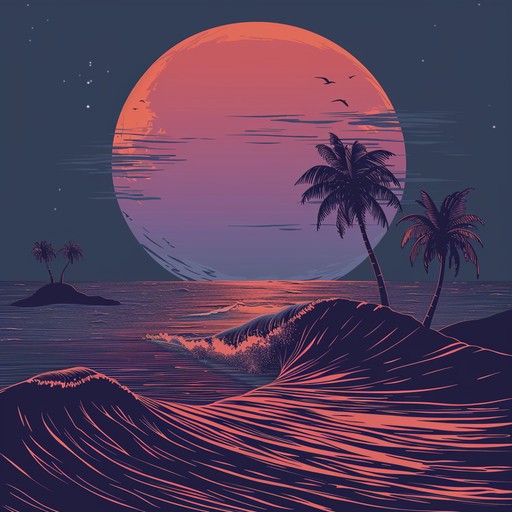 Imagine yourself on a tropical beach at midnight, the gentle sound of waves caressing the shore. The music is a blend of soft lounge rhythms with a tropical twist, using instruments like marimba and steelpan. The melodies flow seamlessly, creating a peaceful yet exciting ambiance perfect for unwinding and soaking in the beauty of the night.