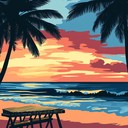 an elegant melody capturing serene tropical islands at sunset