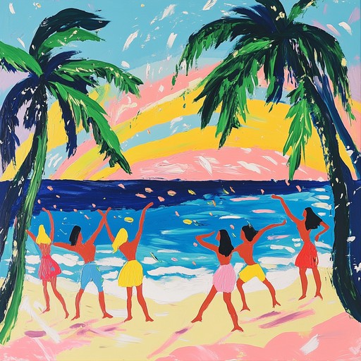 A lively instrumental track capturing the essence of a sun soaked summer day, with fast paced, catchy rhythms, and high energy electronic sounds. Perfect for evoking the feeling of dancing at a vibrant beach party in the heart of summer.