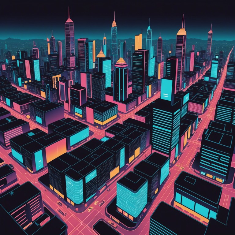 Imagine an adrenaline pumping journey through the heart of a neon tech cityscape. This track would serve as an anthem for the night runners of the urban future, illustrating their pulse like synchronization with the city's ever glowing veins of neon.