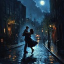 smooth tango emanating nostalgia under moonlit urban setting