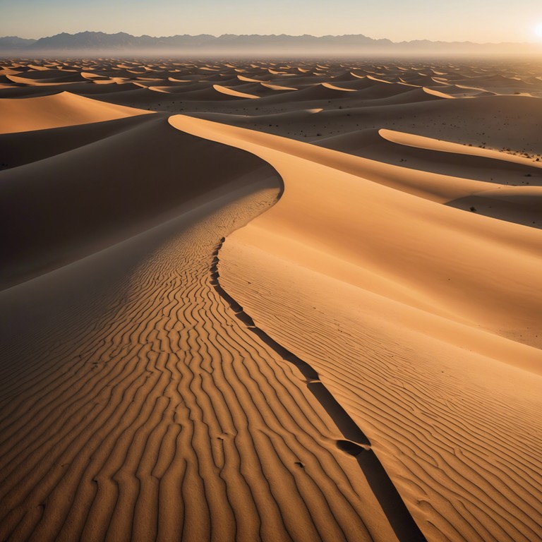 A soothing track featuring calming oud music that captures the essence of a tranquil evening in the middle eastern desert, providing a gentle companion to the slow setting sun. The music swirls with the light breeze and the fading warmth of the day, ideal for relaxation and reflection.