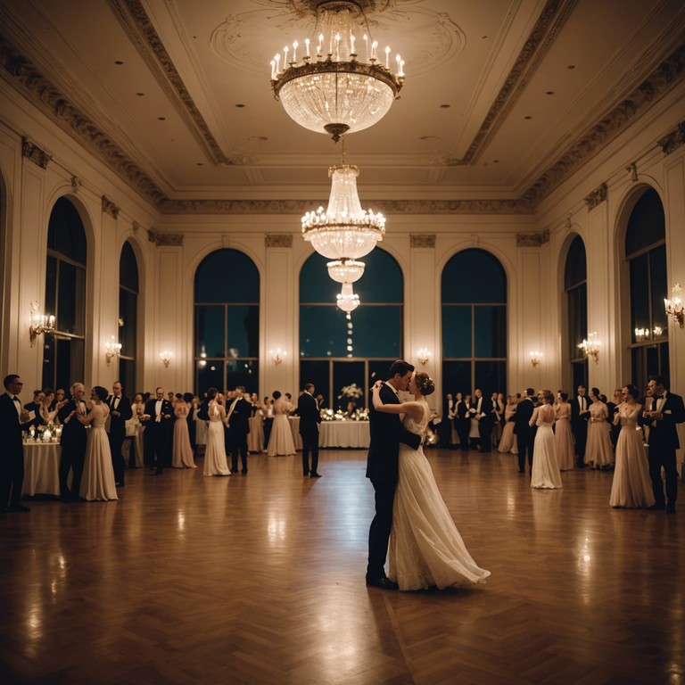 An instrumental track that encapsulates the quintessence of a moonlit waltz in vienna, embodying the sophisticated and serene elegance of traditional european ballroom dancing. Each note meticulously weaves through the cool evening, echoing the footsteps of dancers gliding across a polished dance floor under the moon’s soft glow.