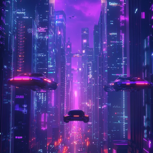 Experience an exhilarating synthwave track that captures the pulsating rhythm of a vibrant, futuristic cityscape. The driving synths and retro electronic beats create an energetic atmosphere that transports listeners to an era where neon lights and futuristic technology blend seamlessly.