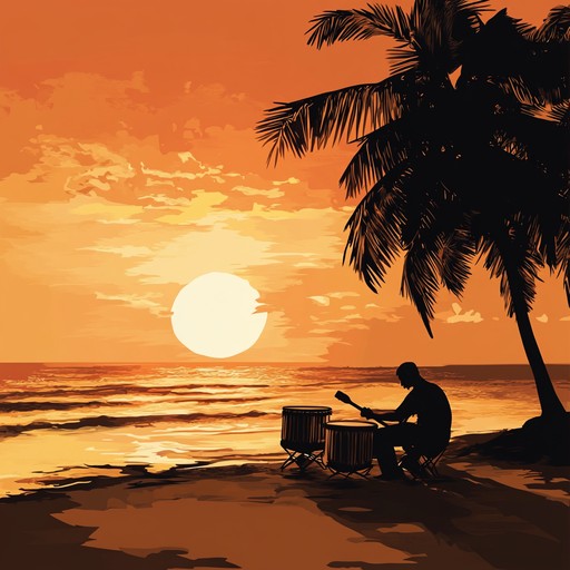 Imagine a song inspired by lazy beach evenings under orange skies, where gentle reggae rhythms blend with the soft crash of waves, offering a sense of serenity and heartwarming nostalgia. This melody invites the beach into your soul with its hypnotic beats and calming, rhythmic flows that echo the peaceful vibe of an island getaway.