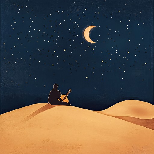 Experience the soothing sounds of the middle east as gentle melodies intertwine with ambient desert soundscapes, creating a peaceful and serene atmosphere reminiscent of a calm night under the stars.