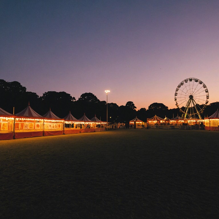 Imagine walking through an emptying carnival ground, where the echoes of laughter and music slowly fade into the night, leaving you in a reflective state. The accordion plays softly in the background, dancing between joyous tunes and melancholic harmonies, acting as a bridge between the present joy and nostalgic memories.