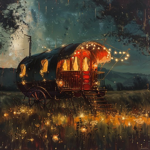 The song evokes the spirit of a gypsy caravan traveling through the night, with lively and mysterious melodies that tell stories of adventure, passion, and freedom. The music is characterized by intricate guitar work, driving rhythms, and haunting violin solos that transport the listener to a world of enchantment and intrigue.