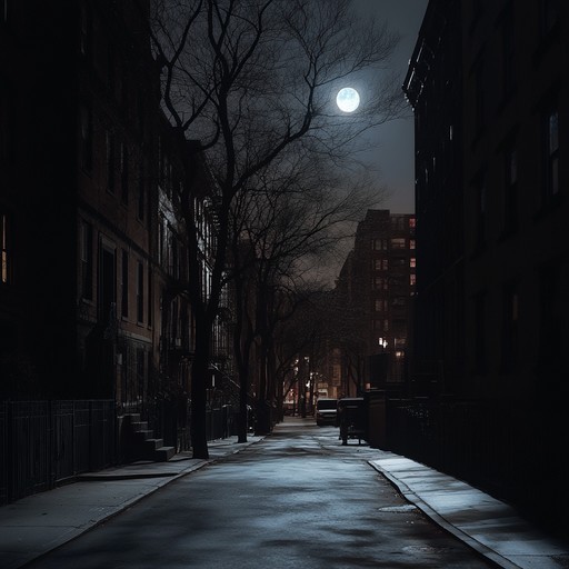 Envision the stillness of a city at midnight with background hums, distant echoes, and minimal, subtle beats, creating an introspective, eerie soundscape that makes you wary of what lies in the shadows