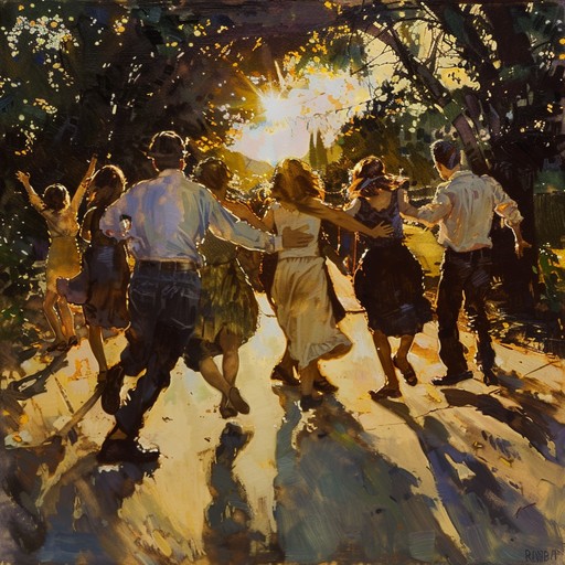 This vibrant piece features a dynamic banjo performance, capturing the exhilarating spirit of a lively roadside festival. The rhythmic and melodic banjo lines paint a picture of joyful gatherings, spontaneous dances, and the thrill of summertime americana celebrations.