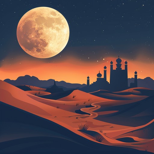 Travel through moonlit desert landscapes with ethereal middle eastern melodies, combining oud and electronic elements for a mesmerizing experience.