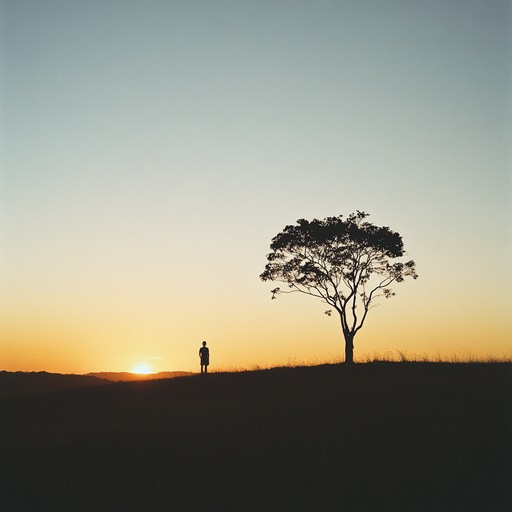 An evocative instrumental piece combining traditional sertanejo rhythms with a brooding ambiance, painting a musical landscape of deep emotion and introspection. The slow, deliberate chords of an acoustic guitar are set against a backdrop of gentle percussion, conjuring images of solitary twilight moments in the brazilian countryside.