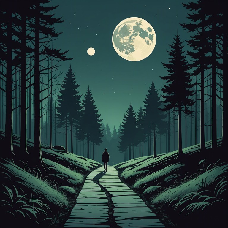 This track presents a deep, sinister atmosphere encapsulated in progressive rock, moving through complex guitar leads and shadowy progressions. It resembles the feeling of walking alone under a full moon, with bursts of intense, foreboding melodies and dark theatrical elements in the backdrop. Expect intricate musical transitions and a buildup that simulates the eerie silence of nightlife.