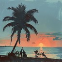 syncopated reggae groove with jazzy undertones for beach relaxation.