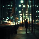 a reflective edm piece evoking loneliness within a vibrant metropolis.