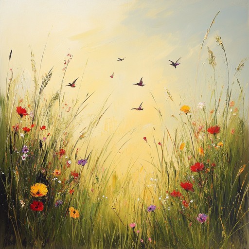 Visualize a happy dance through a sun drenched meadow, with flowers swaying and birds singing around. The orchestral arrangement uses playful strings and woodwinds to paint an image of lighthearted joy and carefree movements.