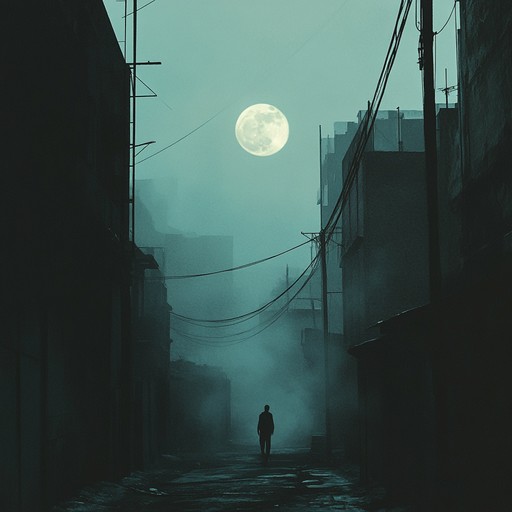 An instrumental hip hop piece combining heavy, shadowy rhythms with ethereal soundscapes and ghost like melodies, painting a picture of abandoned streets under moonlight.