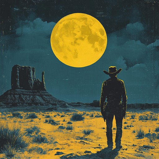 Featuring ethereal guitar tones and ambient desert sounds, this piece paints a vivid picture of an old fashioned western duel happening on a surreal, moonlit night. The atmospheric track gradually heightens in suspense, reflecting the silent, ghostly duel taking place under a vast, starlit sky, culminating in an intense yet hauntingly beautiful climax.