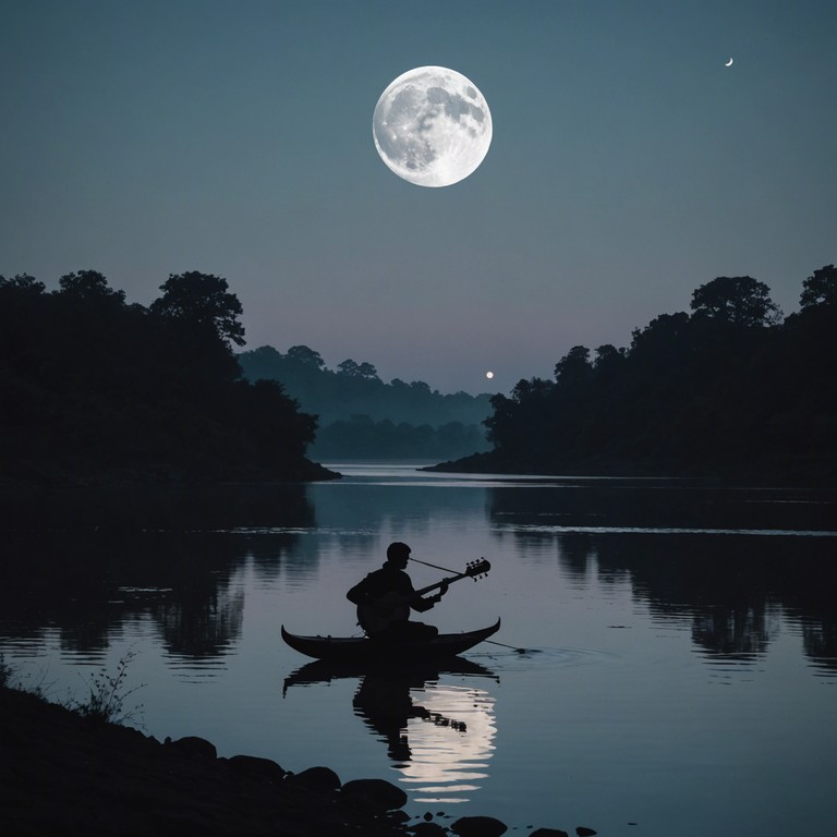 This composition evokes the mystique of a moonlit ganges, blending traditional hindustani tones with a sense of the enigmatic and unknown. The use of the sitar brings a deep, resonating sound that complements the haunting atmosphere of the piece, making it perfect for introspective moments or cultural showcases.