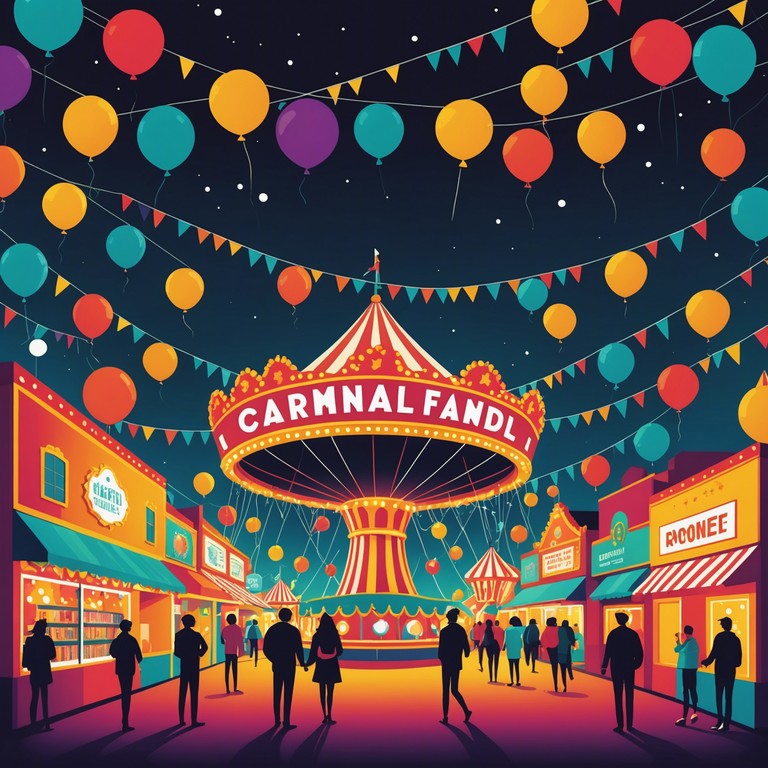 A tune that encapsulates the nostalgic yet energetic spirit of a festive carnival setting, merging deep emotional yearnings with the vibrant atmosphere of laughter and lights. Incorporating traditional carnival sounds with a modern twist, the track moves through a dynamic range that tells a story of joy tinged with a longing for days gone by.