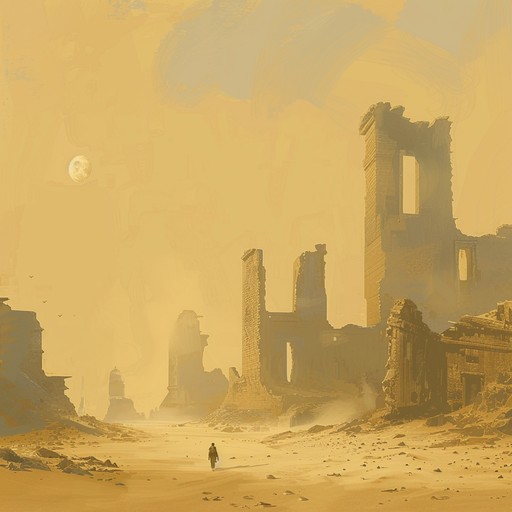 Dive into the sorrowful echoes and whispers of a once lively oasis now lost to time. Crafted with traditional instruments from various cultures, this piece evokes the melancholic beauty of an abandoned, sunlit desert, where each note tells a story of bygone days.