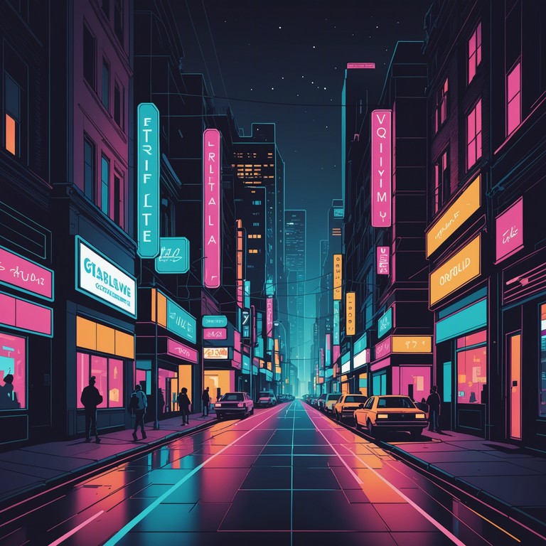 This song captures the essence of a bustling urban environment with neon lights and the constant movement of city life. It uses contemporary sounds to evoke the vibrancy and dynamism of the city, transitioning smoothly between loud, chaotic sections and quieter, contemplative moments.