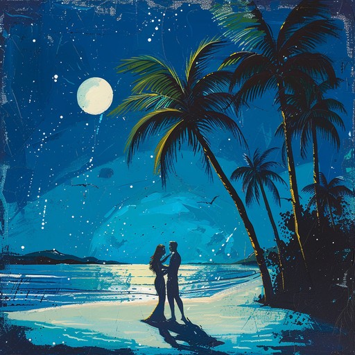 A heartwarming instrumental calypso reflecting the serene romance of caribbean nights, featuring gentle steel drum melodies and rhythmic island percussion, ideal for capturing feelings of love by the sea.