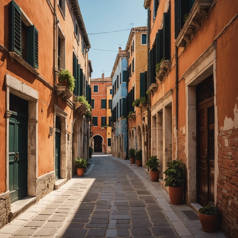 This track immerses listeners in the heart of a sunlit venetian alley, where the lively tunes of the baroque period blend seamlessly with a vibrant, uplifting atmosphere. The composition reflects the architectural elegance and the joyful essence of early morning in venice, promising a perfect backdrop for reflection or gentle celebration.