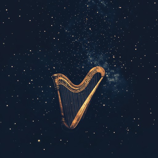 A dreamy harp composition intertwining soulful expressions with mystical elements, creating an atmosphere of wonder and enchantment during the midnight hours.