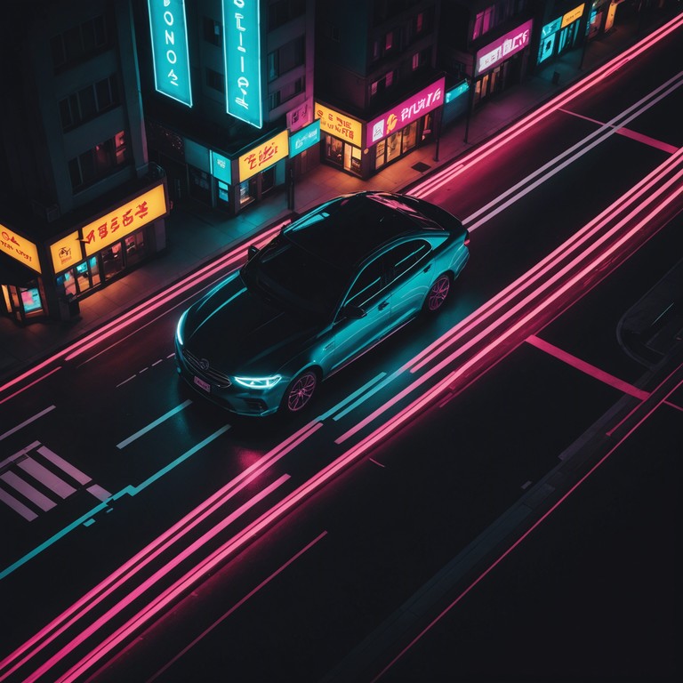 Diving deeper into the essence of a solo night drive, this track enhances the sense of personal reflection mixed with a touch of euphoria from the vibrant city life around. The textured layers of electronic and bass elements enrich the experience, bringing the listener into a state of harmonious connection with the surrounding urban rhythm.