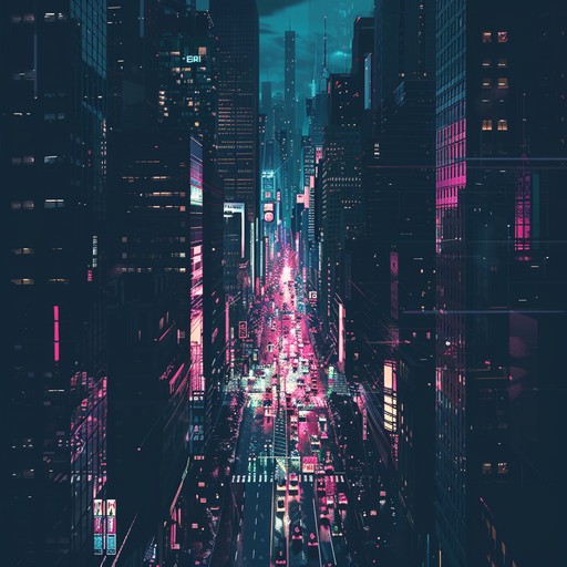 A relentlessly intense composition with throbbing basslines, sharp percussive hits, and echoing synthesizers depicting the frenzied pace of urban life. Ideal for capturing the bustling energy of a city that never sleeps.