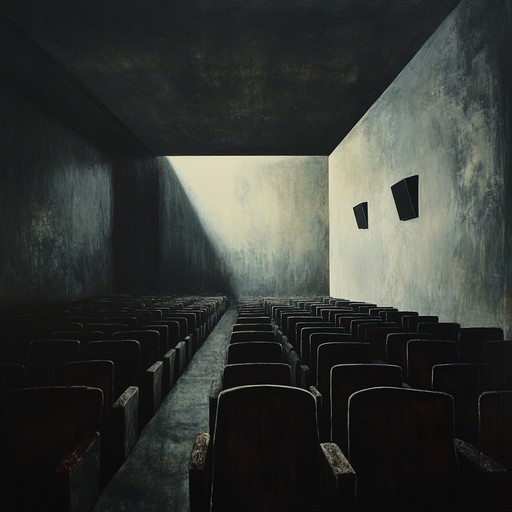 An eerie instrumental piece that captures the ghostly echoes of a once grand theater, with haunting melodies and an atmosphere of melancholy nostalgia