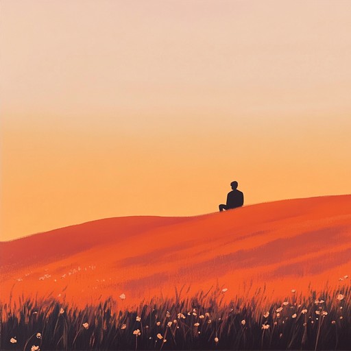 A serene instrumental piece characterized by a delicate, fingerpicked acoustic guitar melody. This track embraces a slow, downtempo rhythm, evoking a sense of peace and self reflection. Echoing reverb adds an ethereal quality, inviting listeners to drift into their thoughts as they imagine a quiet, picturesque meadow at sunset.