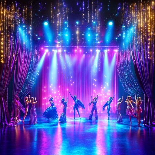 Electrifying glam track brimming with vibrant guitar and synth moments, pulsating beats, and an uncontrollable urge to dance. A soundscape perfect for lively dance floors and dazzling performances.