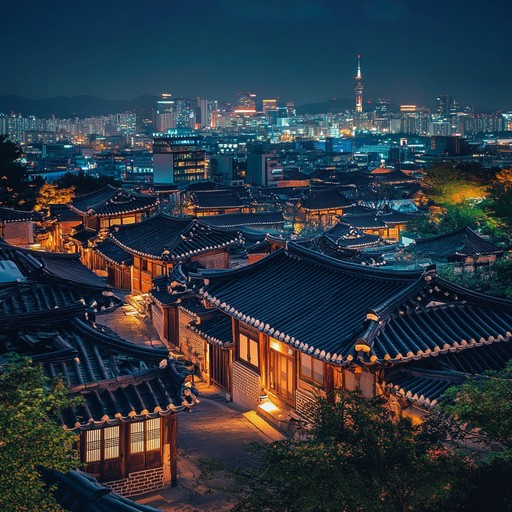 Revisiting the timeless sounds of korea, echoes across gangnam features the ancient vibrations of the gayageum set against a backdrop of seoul's high tech landscape. As the strings resonate with a melody reflective of korea’s affluent history, the composition captures the fascinating blend of old and new, symbolizing a bridge between generations and ideals.