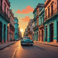 reflective melody invoking havana's serene sunset ambiance