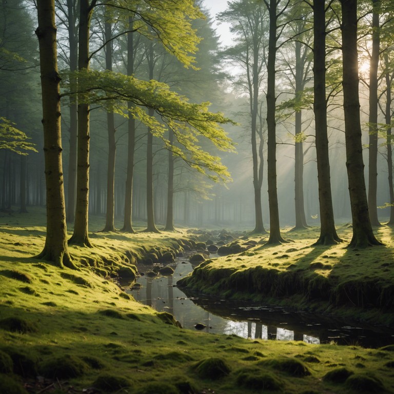 Invoking the soft, whispering sounds of nature through delicate orchestral arrangements, this piece expertly combines violin with natural forest echoes to transport listeners to a tranquil woodland escape.