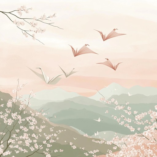 An instrumental anime piece that captures the whimsical journey of paper cranes soaring through the sky. The melody is playful and uplifting, featuring delicate shamisen notes that dance like wings against soft harmonies.