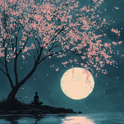 A delicate composition transporting listeners to moonlit gardens where cherry petals dance in the breeze, enveloping with serene and gentle harmonies