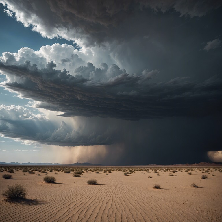 Imagine a track fueled by the raw, unfiltered emotions of a desert storm. Epic electric guitar solos cut through like gusty winds, paired with a hard rock rhythm that mimics the relentless, driving sands across an endless barren landscape. This is more than music; it's an elemental force.