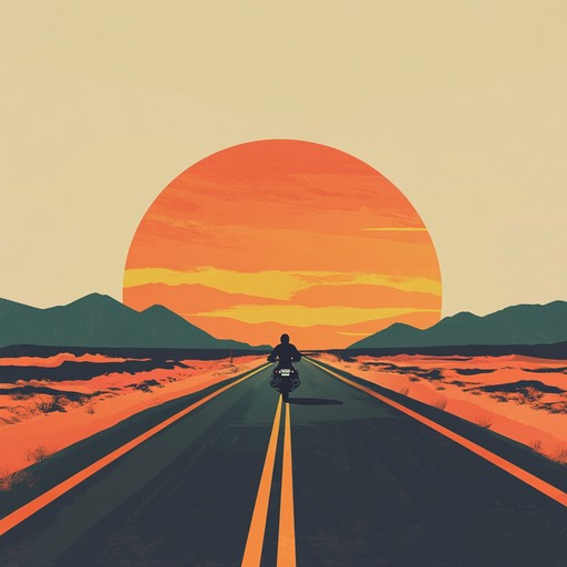 A rugged, riff driven instrumental piece capturing the raw essence of desert road adventures, blending heavy guitar distortions with intense, relentless drum beats, evoking the spirit of rebellion and freedom.