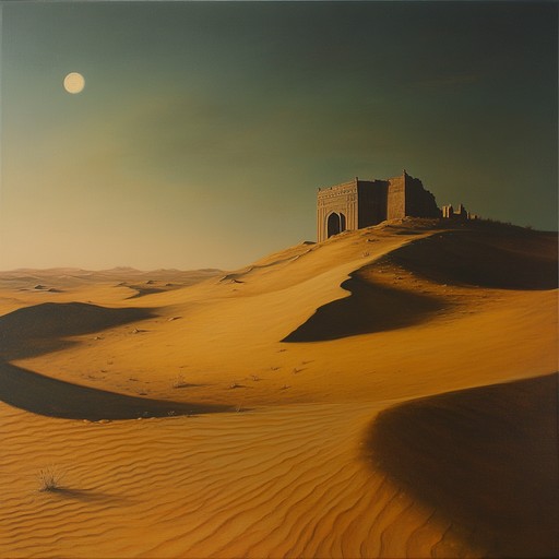Immerse yourself in an atmospheric piece combining traditional sitar with ambient electronic textures, creating a landscape of sound that evokes the mysterious and enchanting beauty of the indian desert. Spacious reverb, subtle drones, and gentle percussive elements build a hypnotic space, taking listeners on a journey through arid sands and ancient ruins.