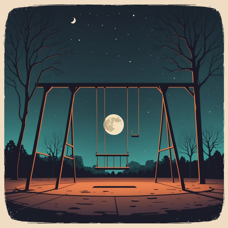 In this track, the haunting sounds of a distant music box echo across a seemingly abandoned playground at night. The melody intertwines with the ghostly whispers of the wind, creating a chilling, yet oddly nostalgic atmosphere. The music summons images of forgotten toys and swings moving subtly in the breeze, as if touched by invisible hands.