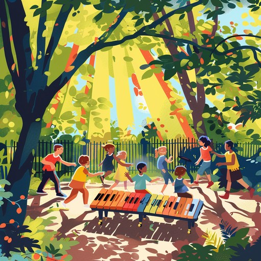 A lively and joyful nursery rhyme featuring vibrant xylophone melodies that encourage kids to dance and play. This upbeat tune is perfect for sunny days at the playground, providing a cheerful backdrop that brightens up any activity. It brings together warm, happy vibes for an unforgettable childhood experience.